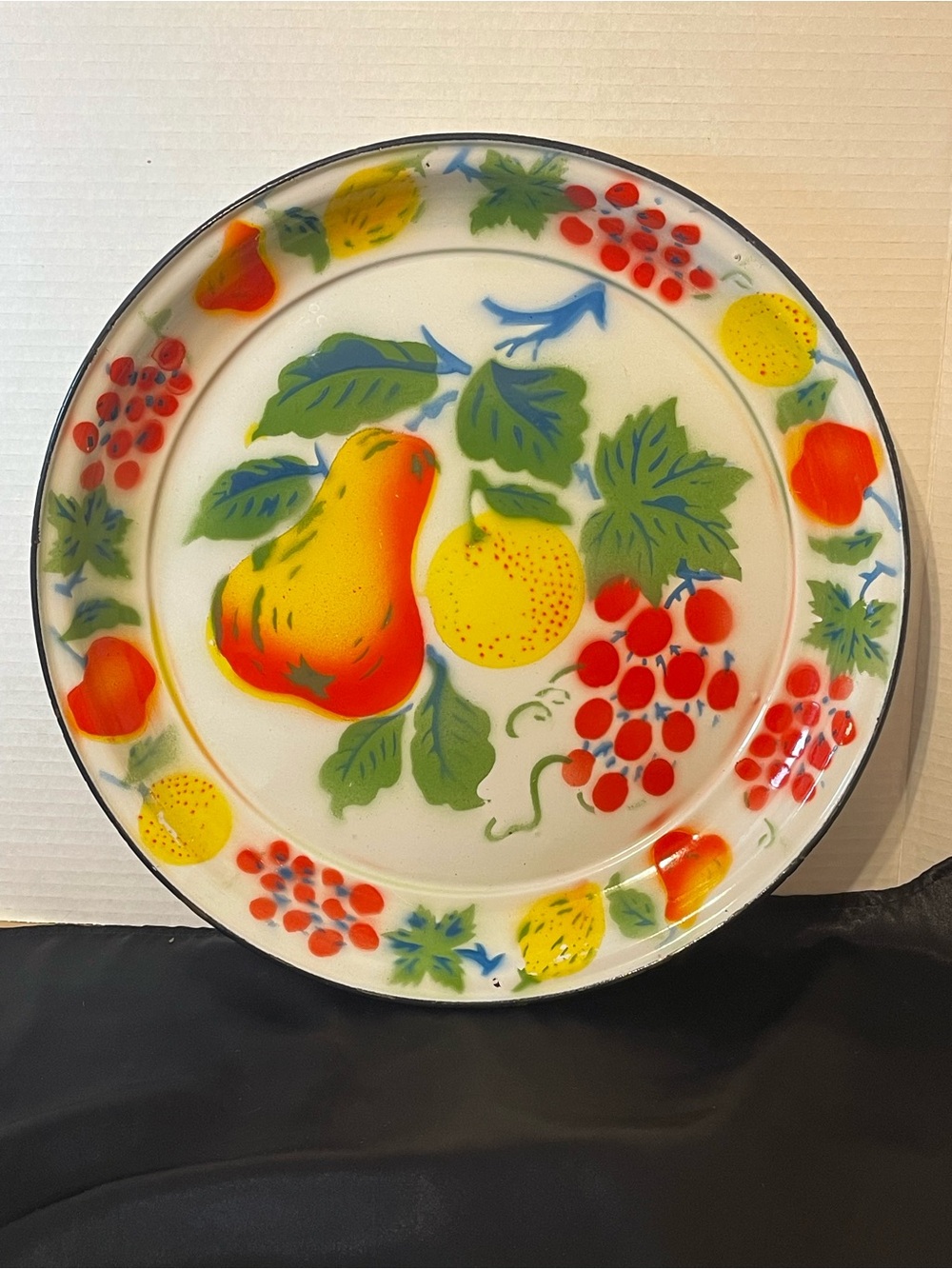 Vintage Fruit Motif Metal Fruit Tray